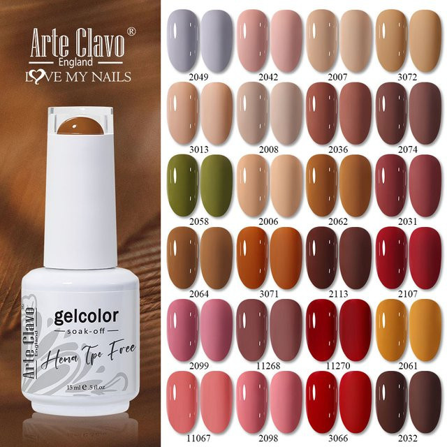 Arte Clavo Coffee Brown Gel-Nagellack, 15 ml, Glänzend - Bild 1