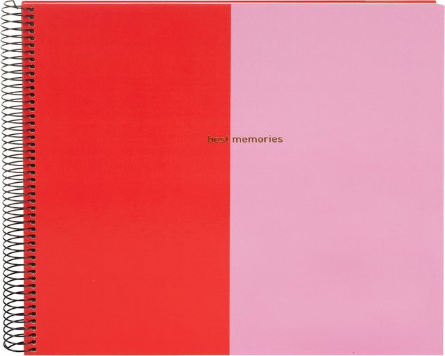 goldbuch Spiralalbum Coloration in Rot/Pink aus Leinen, B/T/H: 20,0 x 20,0 x 35,0 cm - Bild 1