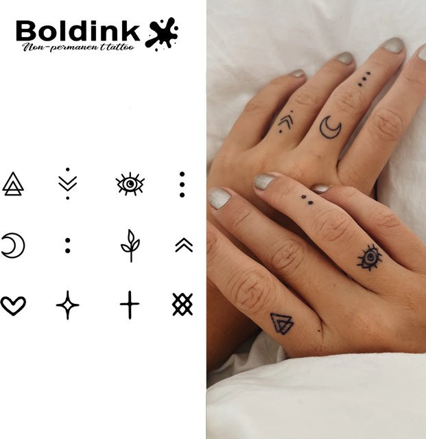 Boldink Finger Temporary Tattoo, wasserfest, semi-permanent - Bild 1