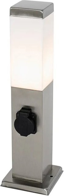 QAZQA Malios Moderne Außenleuchte aus Stahl in Silber, IP44, E27 Fassung für Garten und Terrasse, Höhe: 45 cm - Bild 1