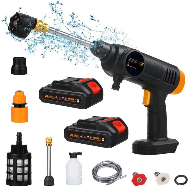 Aimo Akku-Hochdruckreiniger 60 Bar 150 W Hochleistungswaschmaschine mit 6-in-1-Spray-Düse in Schwarz - Bild 1