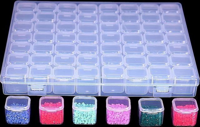 Transparentes DIY-Diamant-Malwerkzeug aus Kunststoff mit 28/56 Gittern als Organizer für Perlen und Schmuck - Bild 1