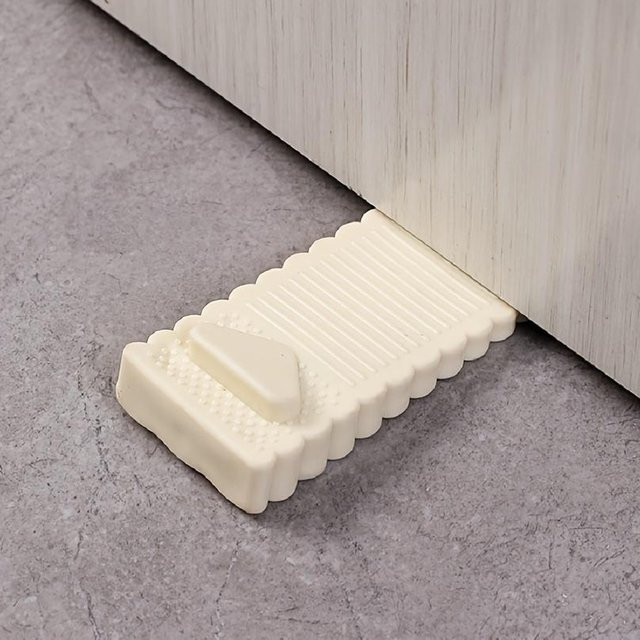 SZwatch Winddichter Türkeil in Beige aus Kunststoff mit Klemmschutz-Design für deinen Heimschutz - Bild 1