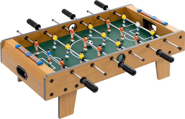HOMCOM Mini Tischkicker Tischfußball, mit 2 Kickerbällen, Natur - Bild 1