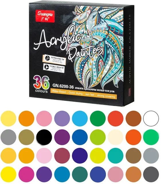 Dual Tip Acryl Pastell Marker Stifte in Mehrfarben für DIY Graffiti auf Stoff, Leinwand, Keramik und Metall - Bild 1