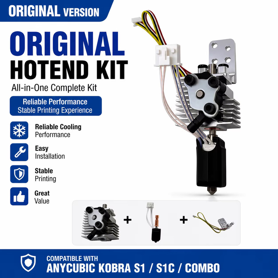 Anycubic Schnellwechsel-Hotend-Kühler-Kit für Kobra S1, S1C und Combo, Austauschbares Hot-End für 3D-Drucker-Extruder, Farbe: Silber - Bild 2
