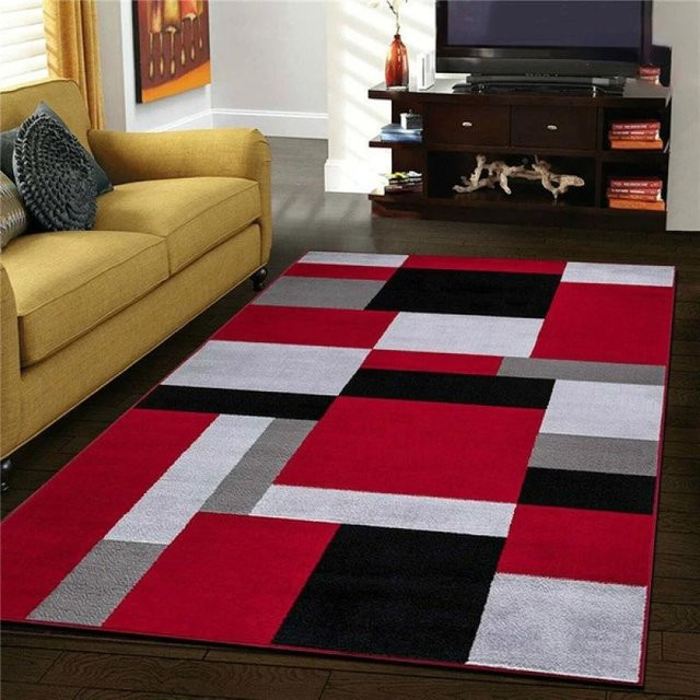JGJG Nordischer Teppich mit Streifenmuster, modern und waschbar, Multicolour, B/T: 60 x 40 cm - Bild 1