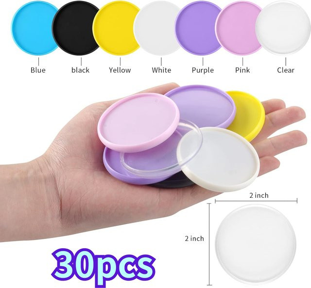 30 Stück LZN Discbound Expander Scheiben aus Kunststoff in Multicolor und Gelb, 2 Zoll Binder Ringe für deine Planer und Buchbindung - Bild 1