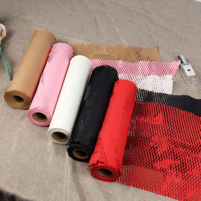 Abbaubares Wabenpapier in Pink als stoßfeste Pufferverpackung aus Kraftpapier, Breite: 30 cm, Länge: 5 m - Bild 1