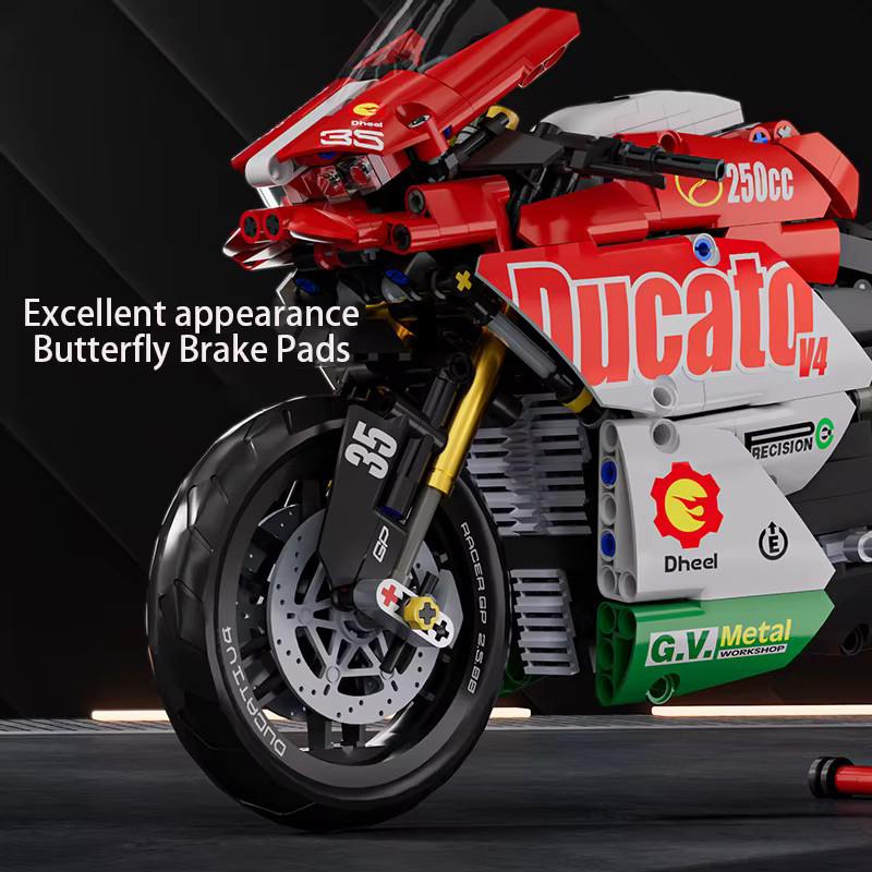 Ducati Technischer V4 Motorrad-Bausatz, Rennmotorrad-Bausteine - Bild 4