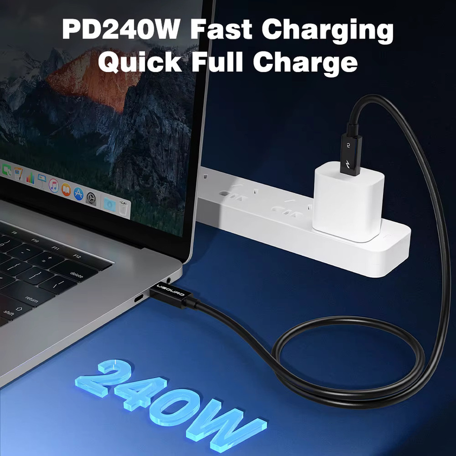 UGOURD Thunderbolt 5 Kabel USB-C zu USB-C Koaxialkabel in Schwarz mit 80Gbps, 240W und Unterstützung für 16K/8K für Mac Mini, MacBook und iPhone 16 - Bild 3