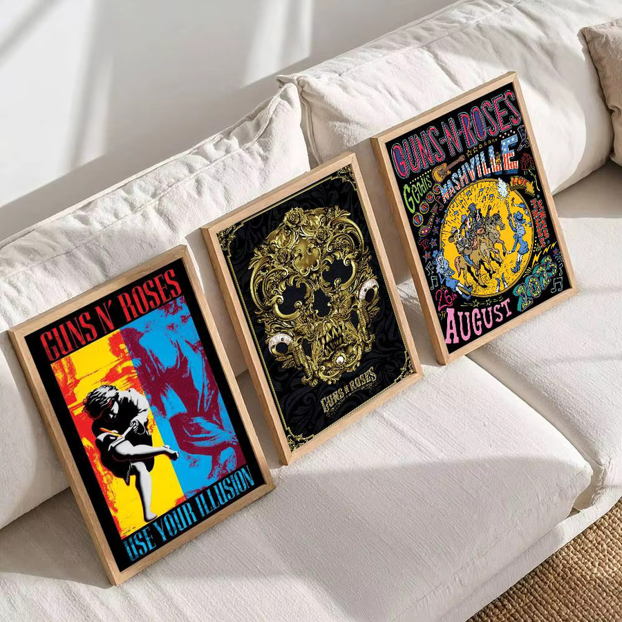 Guns N Roses Wandkunst Poster von Kayou, Multicolor, HD Wandbild für Wohnzimmer und Schlafzimmer, ohne Rahmen - Bild 3