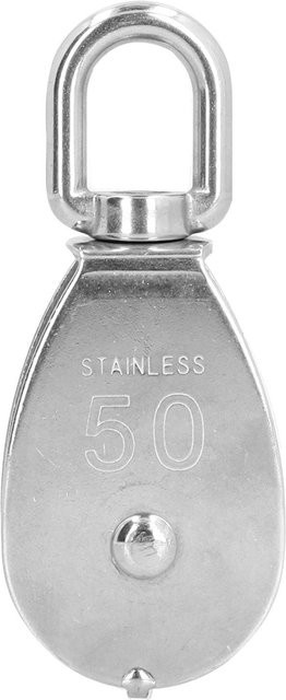 Igeteck Umlenkrolle aus 316 Edelstahl, 50mm, 360 Grad drehbar, Silber - Bild 1