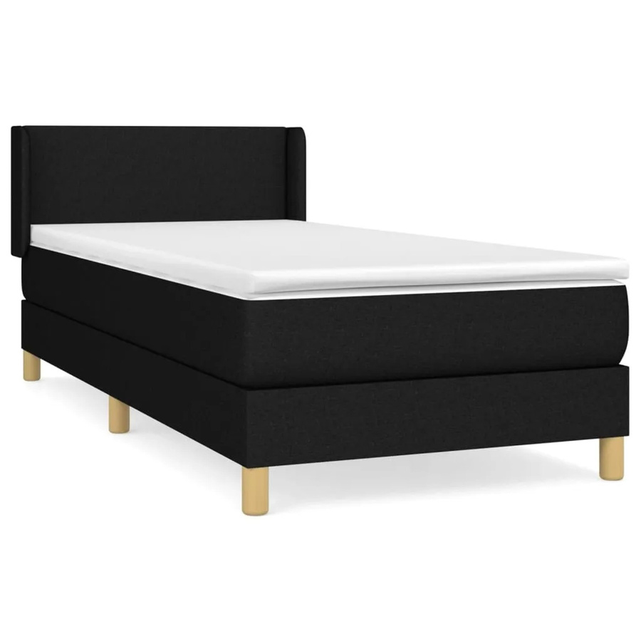 vidaXL Boxspringbett mit Matratze Hybrid-Design in Schwarz, Breite: 90 cm, Länge: 190 cm - Bild 2