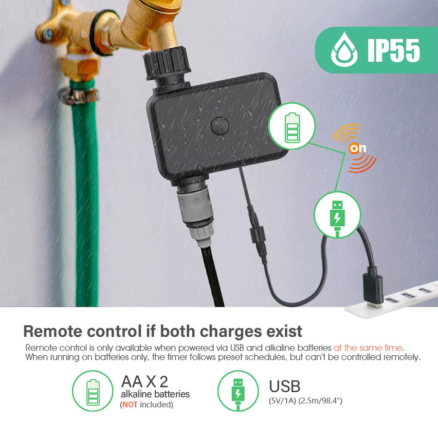 MUCIAKIE Dualband Smart Wassertimer N370 für Schlauchhahn, WLAN Bewässerungssteuerung 2,4 GHz und 5 GHz, Schwarz - Bild 3