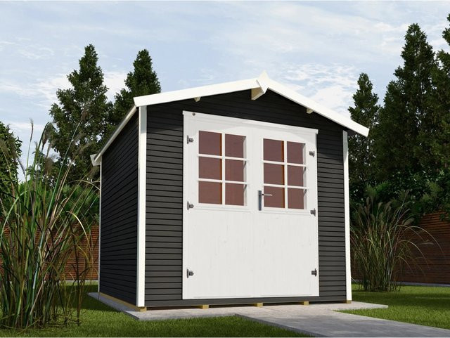 WEKA Gartenhaus 218 Gr.2 aus Massivholz mit Satteldach und wekaLine Profil in Anthrazit, B/H/T: 320 x 234 x 205 cm - Bild 1