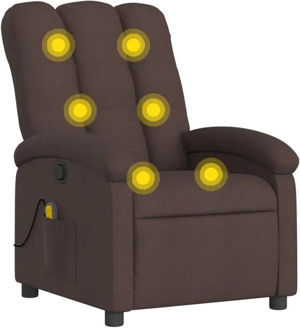vidaXL Massagesessel Modell 2 in Dunkelbraun aus Stoff mit Armlehnen und Relaxfunktion - Bild 1