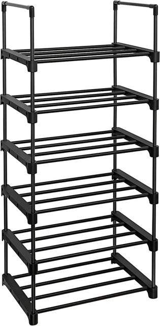 Songmics Schuhregal mit 6 Ebenen in Schwarz, B/T/H: 45 x 30 x 106 cm - Bild 1