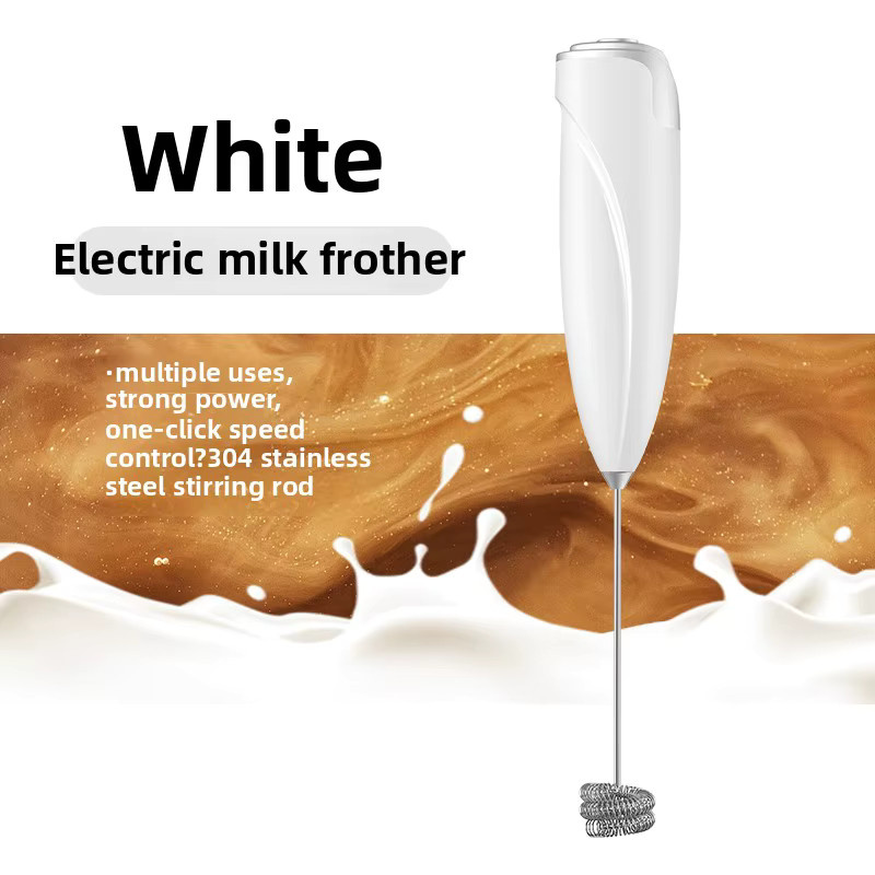 XIADYINJIA Elektrischer Milchaufschäumer und Eierschläger in Weiß, Batteriebetrieben und Tragbar - Bild 5