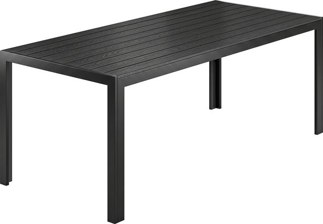Outsunny Gartentisch aus Aluminium und WPC in Schwarz, modern und UV-beständig, B/T/H: 190 x 84,5 x 72 cm - Bild 1
