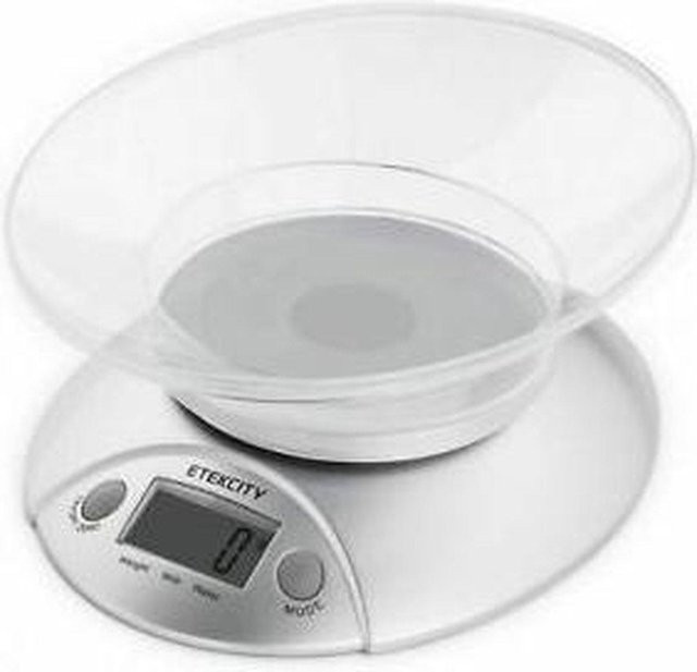 Etekcity Küchenwaage EK3550-RAV in Silber mit Digitalanzeige und Timer - Bild 1