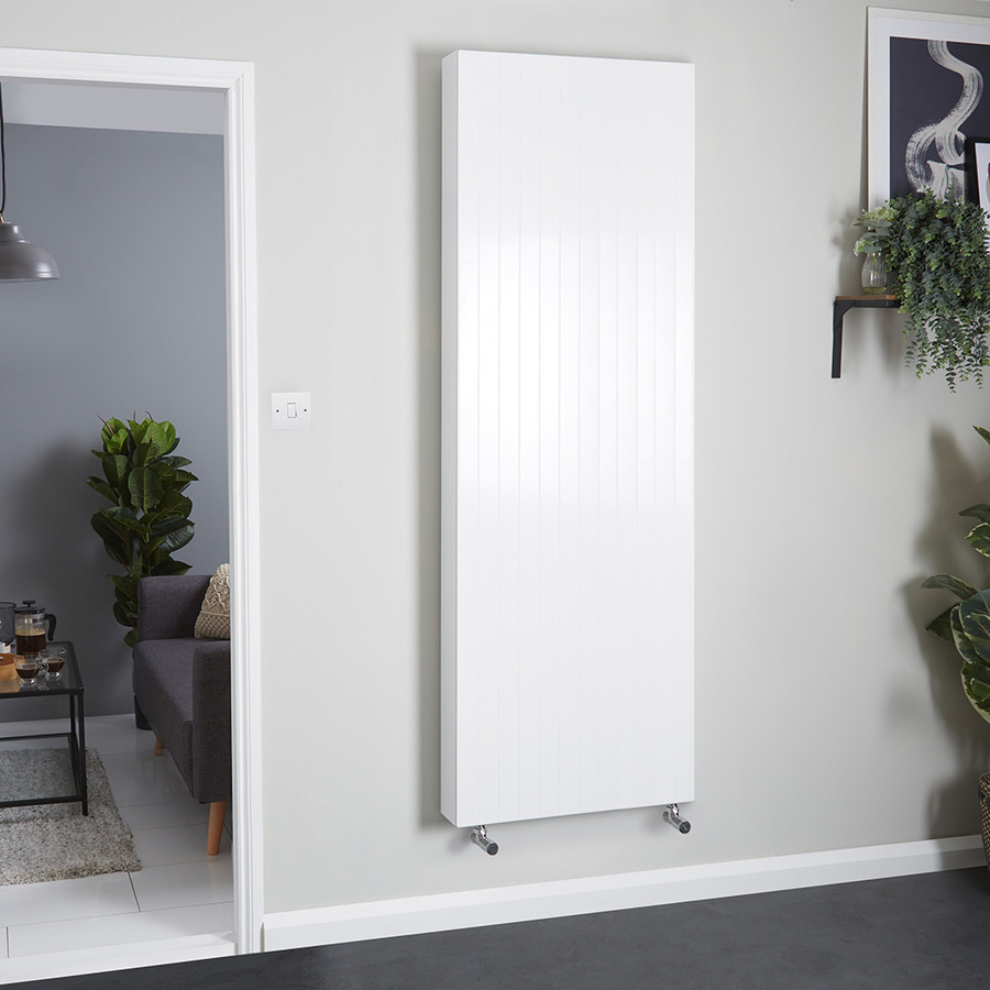 Hudson Reed Stelrad Vita Deco Vertikaler Design Flachheizkörper Weiß, H: 180 cm, B: 60 cm - Bild 1