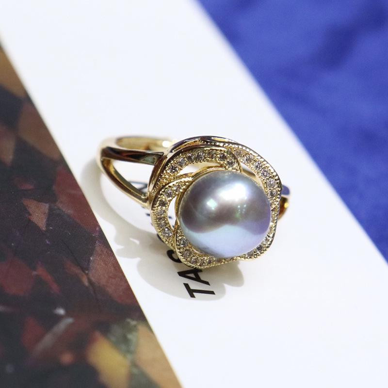 Global Finds Ring, 18K Goldplattiert, Süßwasserperlen, Damen - Bild 1