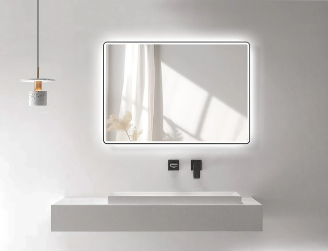 DSK LED-Lichtspiegel Black Rio in Schwarz, B: 100 cm, H: 70 cm - Bild 1