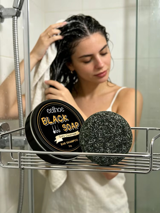 EELHOE Shampoo-Bar, Schwarze Seife, Tiefenpflege, Haare und Kopfhaut - Bild 7
