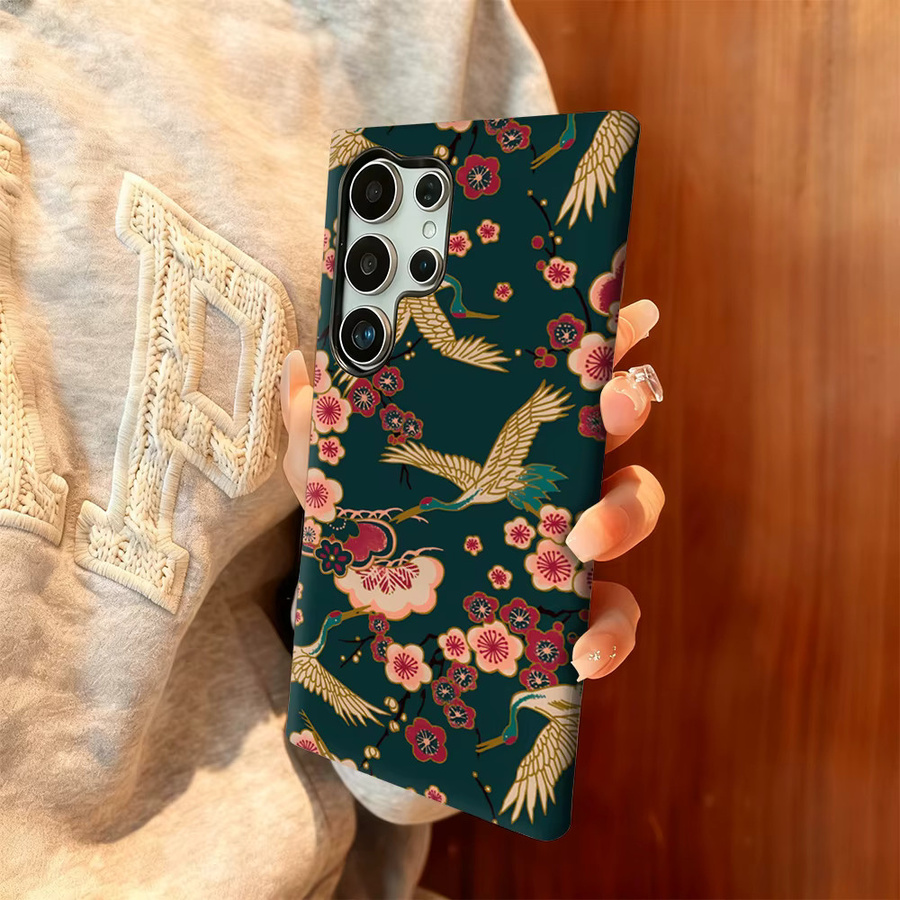 Potdemiel Crane Blossom Breeze Handyhülle für Samsung Galaxy S25 Ultra, S24 und S23 Ultra Plus, stoßfeste doppellagige Rückseite, multicolour - Bild 2