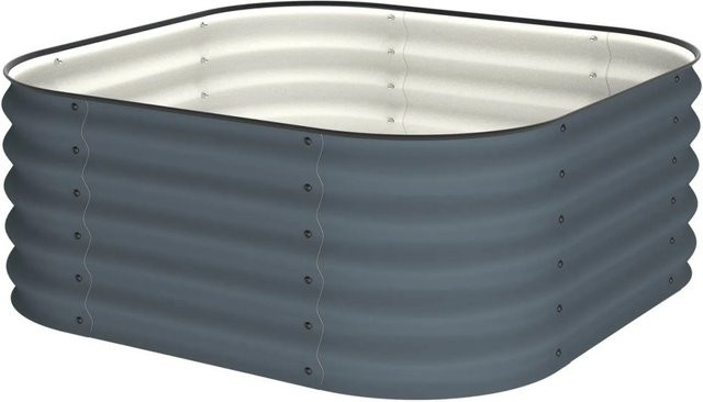 VidaAtHome.de ALVARE Hochbeet aus Metall in Graphitgrau und Schwarz, B/T/H: 108 x 108 x 43 cm - Bild 1