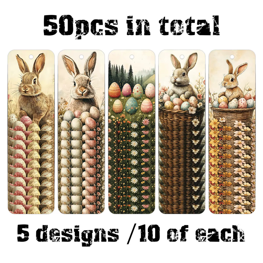 50 Stück Osterhasen-Geschenkanhänger aus Papier mit Hanfseil in Multicolor für deine Geschenkverpackungen und Osterdeko - Bild 3