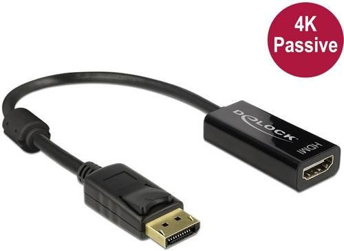 Delock DisplayPort auf HDMI Adapterkabel Schwarz 0,20 m - Bild 1