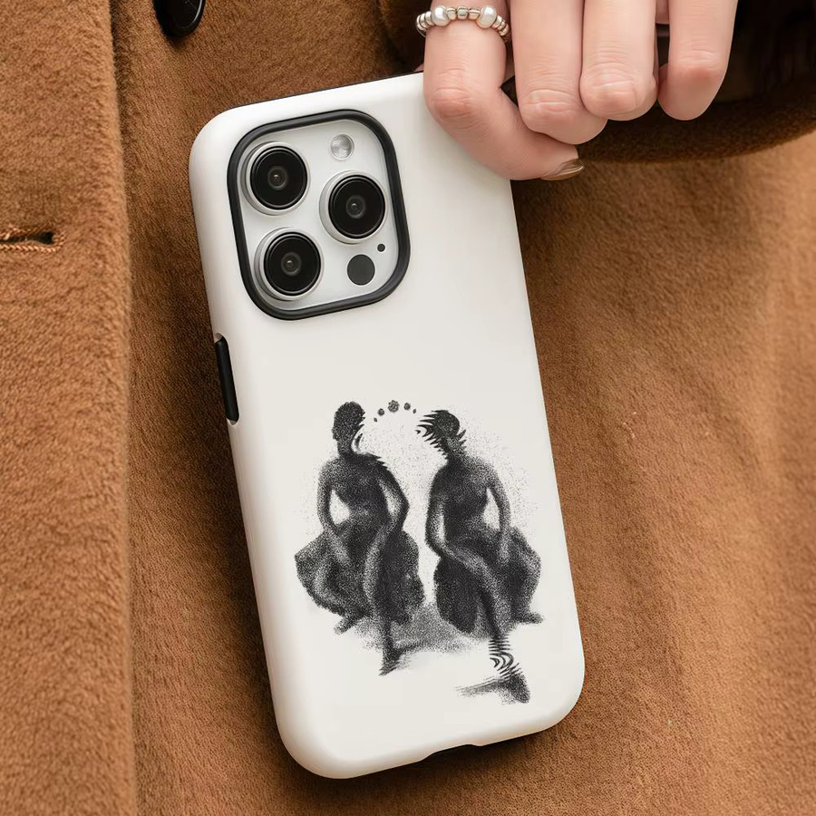Lettera Q N-NAYT Handyhülle für iPhone 17 16 15 14 13 12 Pro Max Plus mit glänzender HD-Doppelschicht-Flüssigkeitshartschale in Weiß - Bild 3