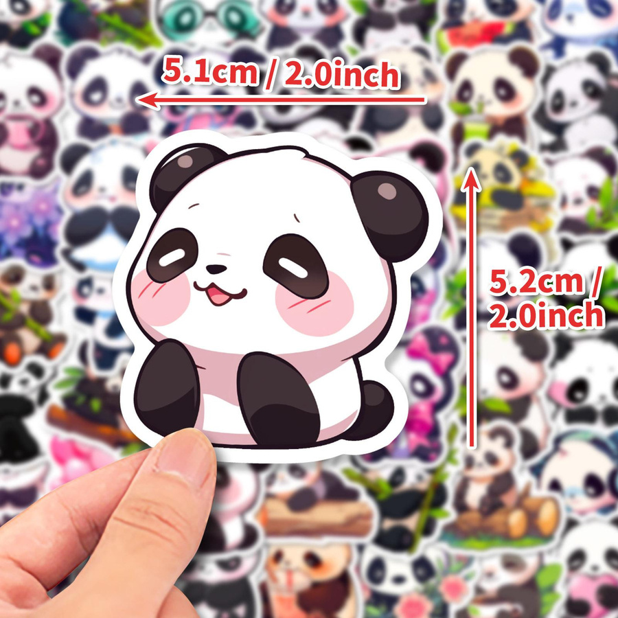 50 Cartoon Panda Aufkleber DIY Tiere Multicolor - Bild 3