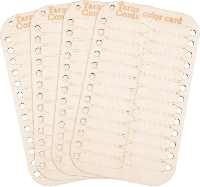 4er Set Stickgarn-Organizer aus Holz in Beige mit 26 Positionen als doppelseitiger Fadensortierer - Bild 1