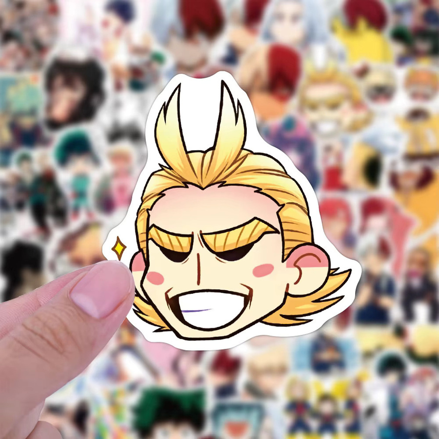 50 Stück My Hero Academia Anime Aufkleber von Bandai, wasserfeste Graffiti Sticker in Multicolor für Skateboard, Gitarre und Kühlschrank - Bild 3