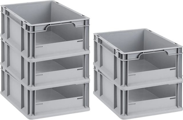 PROREGAL SparSet 5x Eurobox NextGen Insight Transportboxen mit offener Front, Grau, H x B x T: 17 x 30 x 40 cm, 16 Liter - Bild 1