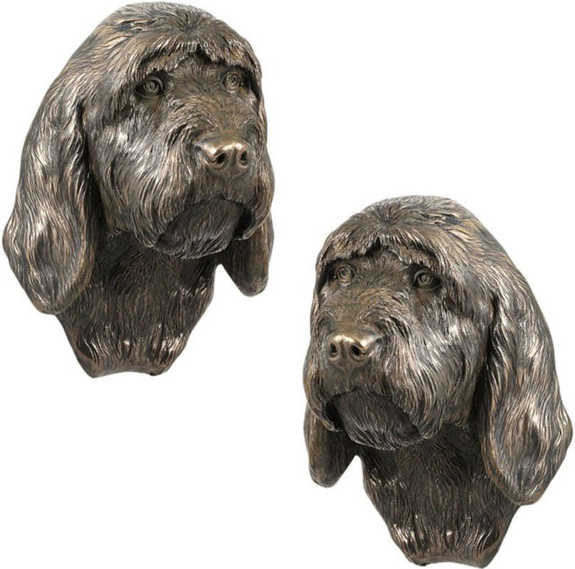 Art-dog Hundestatuette Grand Griffon Vendéen als hängende Büste aus Metall und Kunstharz in Bronze und Silber - Bild 1