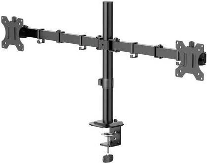 Hama Monitor-Tischhalterung für 2 Displays bis 88,9 cm, Schwarz, höhenverstellbar, schwenkbar, rotierbar und neigbar - Bild 1