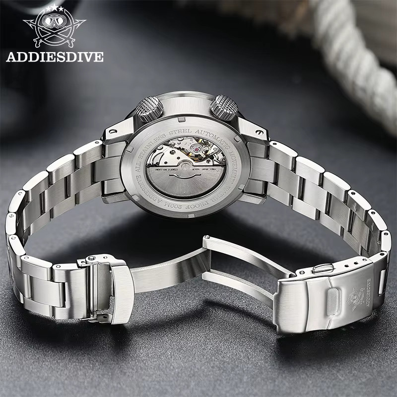 ADDIESDIVE Armbanduhr, Automatik, Edelstahl, Saphirglas, 42 mm, Herren, Orange - Bild 5