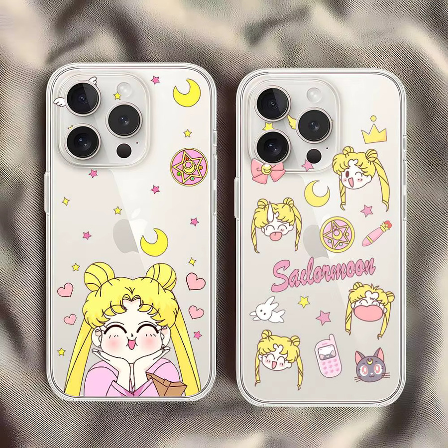 S-Sailor M-Moon Transparente Weiche Schutzhülle für iPhone 17 16 15 14 13 12 11 Pro Max Plus X XR XS - Bild 2