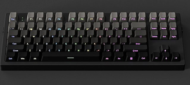 Double-Shot RGB Tastenkappen im OEM-Profil mit Farbverlauf Grau, 135+ PBT-Tastenkappen mit seitlicher Beschriftung für Cherry MX Schalter Tastaturen - Bild 1