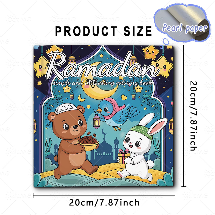 Ramadan-Malbuch für Erwachsene mit bunten Motiven von Halbmond und Laternen zur Entspannung und zum Stressabbau - Bild 3