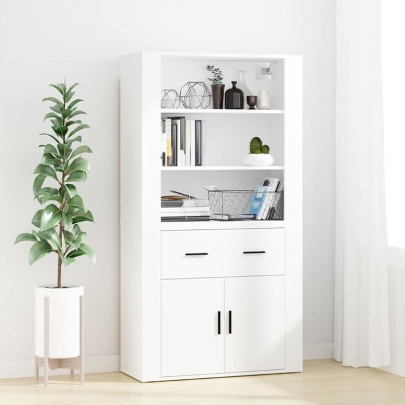Vidaxl Moderner Hoher Schrank in Weiß aus Holzwerkstoff - Bild 1