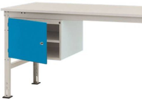 Manuflex ZB4715.5012 Gehäuse-Unterbau Universal Stationär in Blau mit 1 Tür links angeschlagen, Nutzhöhe: 300 mm, für Tischtiefe: 1000 mm - Bild 1