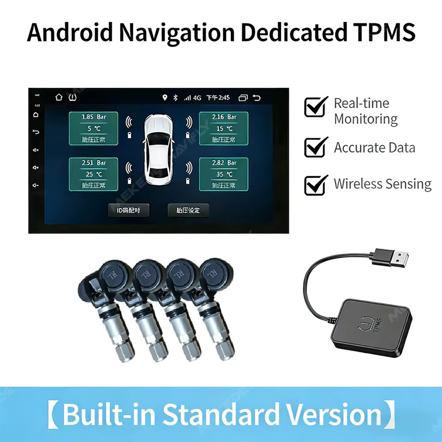 MEKEDE Android Großbild-Navigation mit internem und externem Reifendruckkontrollsystem in Schwarz - Bild 5