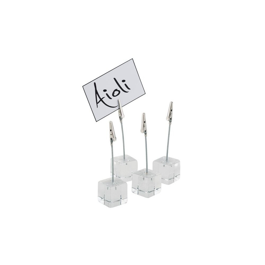 APS Kartenhalter 4er Set aus Acryl, B/T/H: 3 x 3 x 12 cm - Bild 1