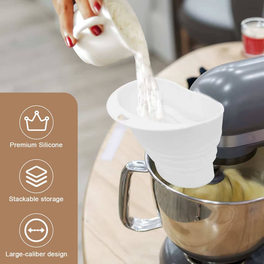 KitchenAid Silikon-Mehltrichter in Weiß für Artisan KSM150 und 4,5–5 Qt Tilt-Head Standmixer - Bild 2