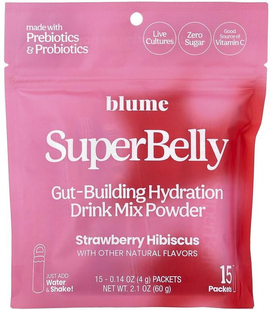 SuperBelly Getränkepulver Erdbeer-Hibiskus 15 Beutel - Bild 1